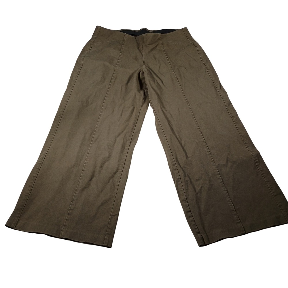 Old Navy Pixie Wide Leg Pants Womens XL Olive Green High Rise Seam